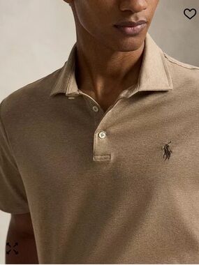 Polo Ralph Lauren Polo Shirt Mens XL Beige Classic Fit Short Sleeve Pony Logo